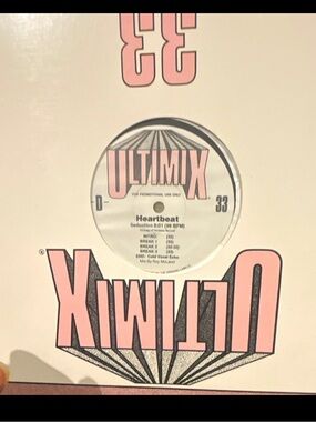'Heartbeat' Promo 12" Vinyl Record - Pink & White